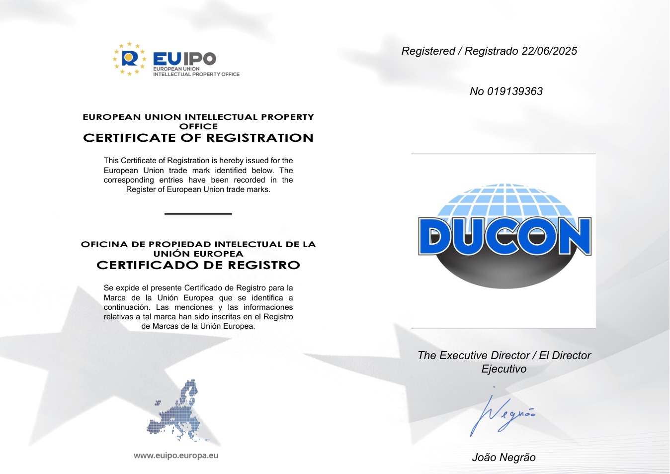 MDSJ Process DUCON® Tescilli Marka (AB) belgesi